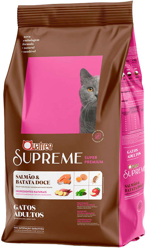 Quatree Supreme Gatos Adultos Salmão com Batata doce, brócolis e maçã