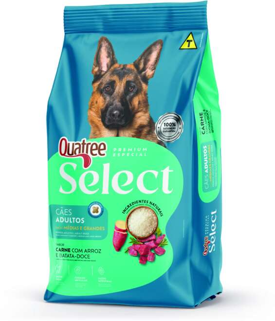 Quatree Select Cães Adultos RMG - Carne c/ batata doce e arroz