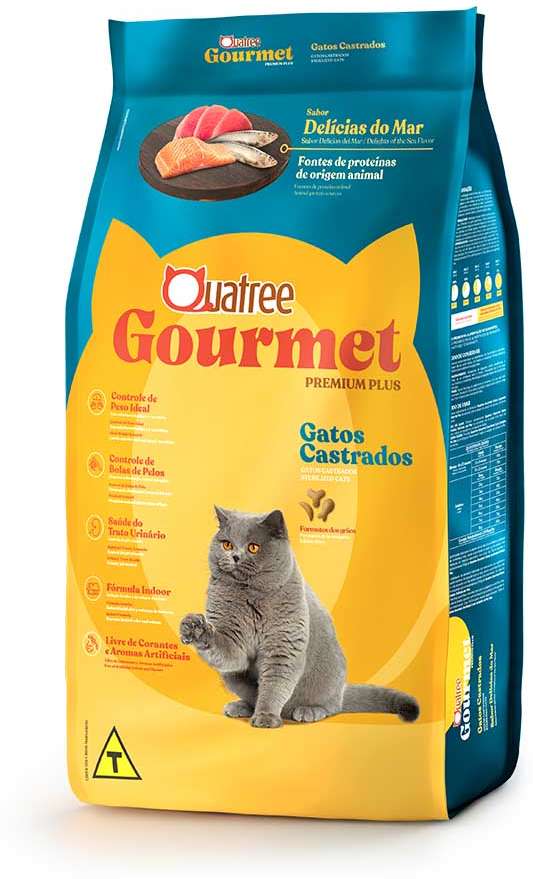 Quatree Gourmet Gatos Adultos Todas as raças - Castrado - Delícias do mar