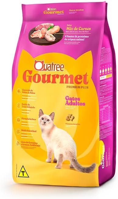 Quatree Gourmet Gatos Adultos Todas as raças - Não castrado - Mix de carnes