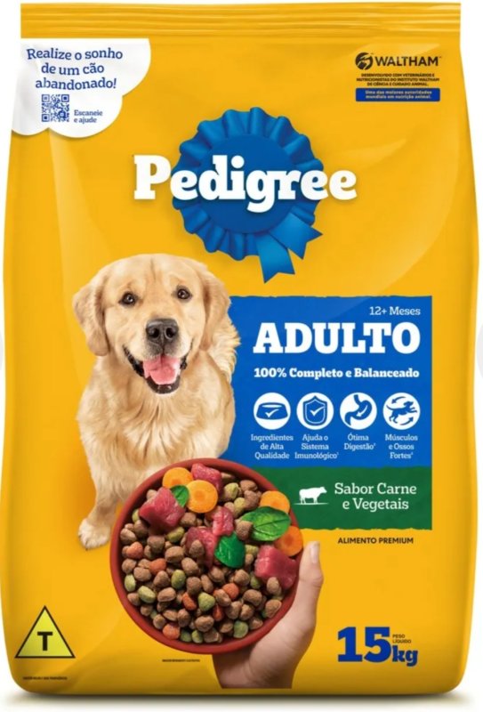 Pedigree adultos carne e vegetal RMG